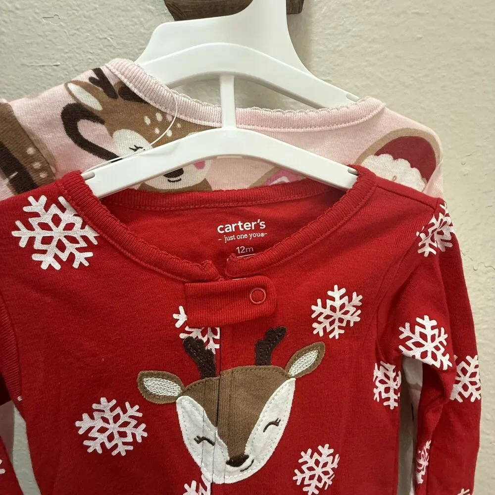 Carter's Just One You Toddler Girls' Christmas 2 Piece Pajama Size 12 M NWT
